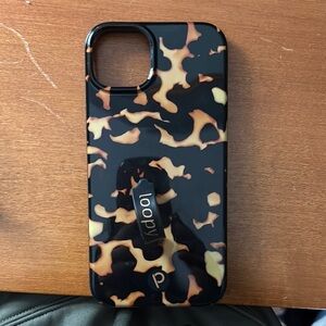 iPhone 15 plus Loopy Case Black and Brown Phone Case